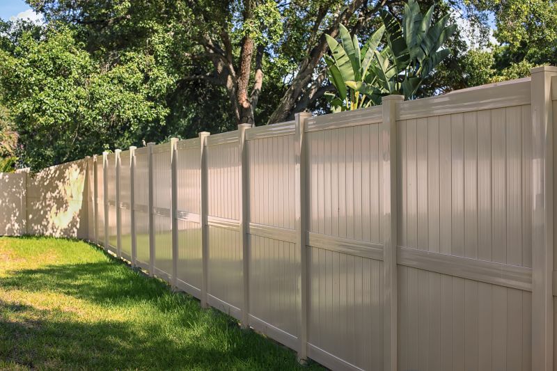 Tan Pvc Fence Installation